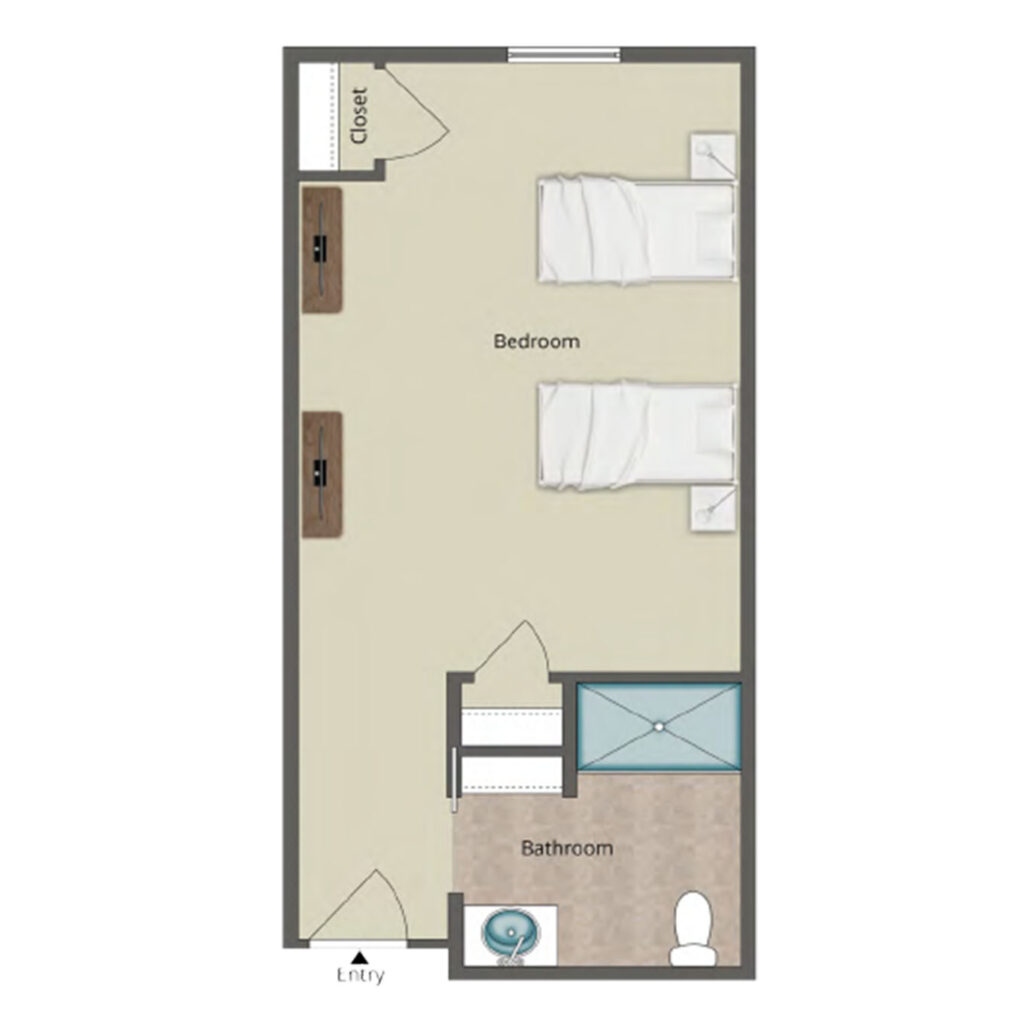 Bonaire memory care studio floor plan