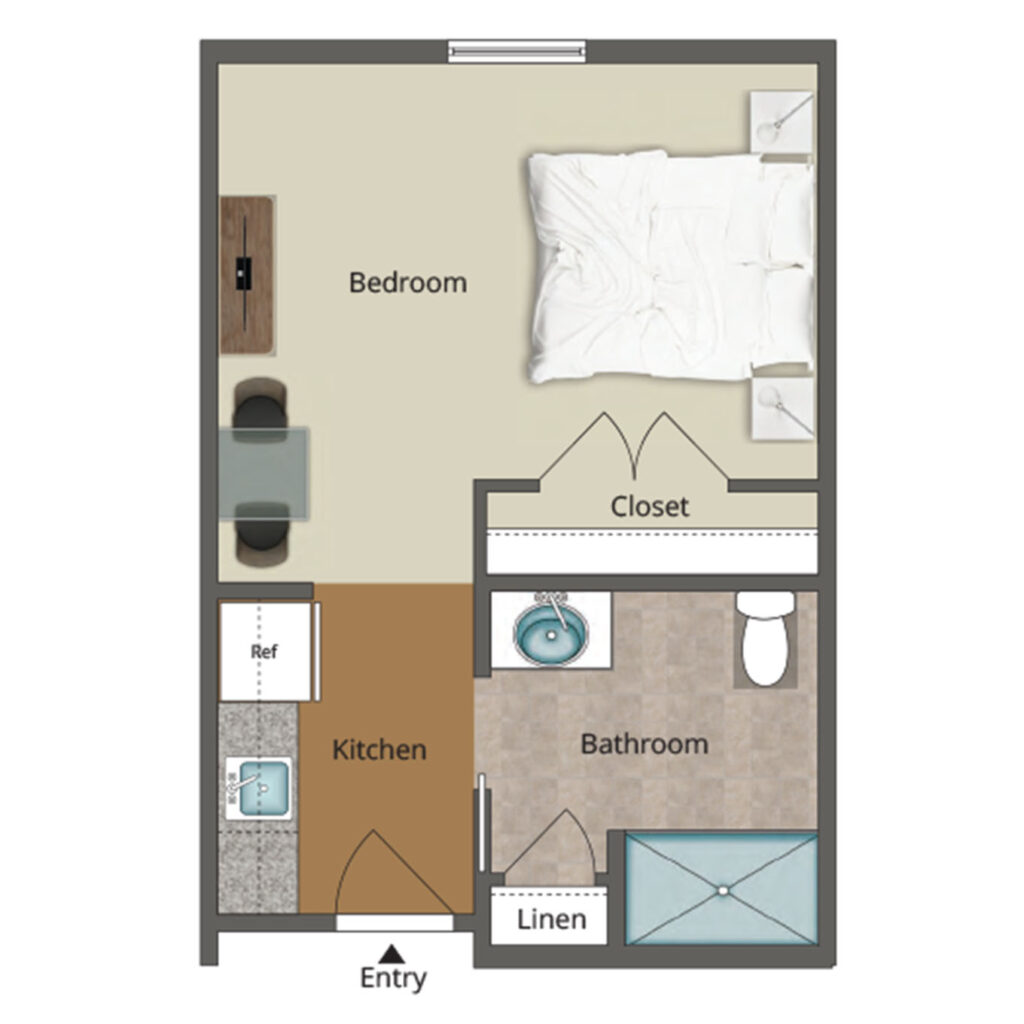 Hampton assisted living studio floor plan