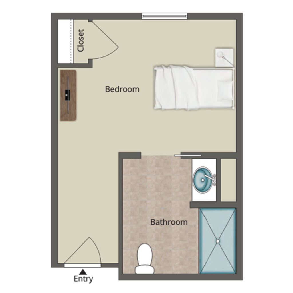 Warner memory care studio floor plan